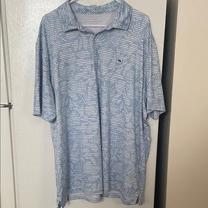 Vineyard Vines‎ Men’s XXL Light Blue Patterned Polo Golf Shirt
